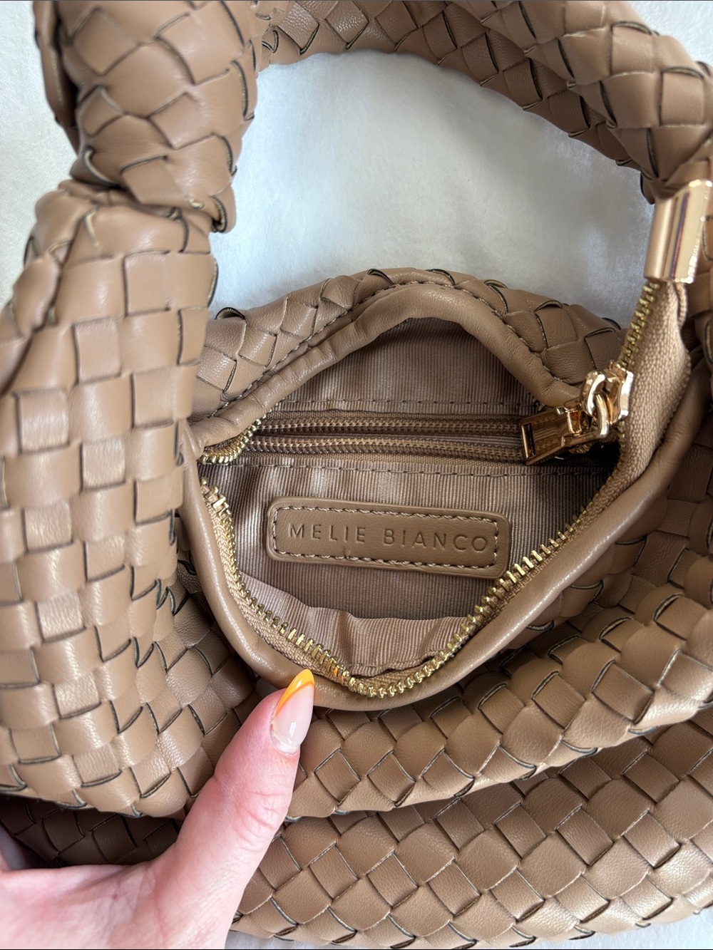 Anthropologie Braided Hobo Bag in Taupe Brown - Picture 3 of 3